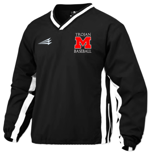 Muscle Shoals Baseball 2-Stripe Hardshell Pullover (Black/White)