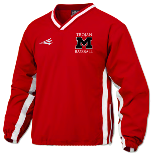 Muscle Shoals Baseball 2-Stripe Hardshell Pullover (Red/White)
