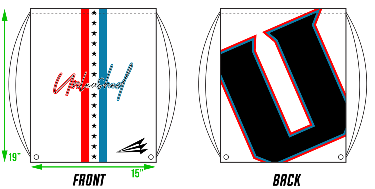 Unleashed Athletics Custom Drawstring Bag #DB1