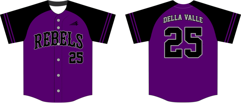 Rebels (Della Valle) Custom Hexaflex Baseball Jersey #1B