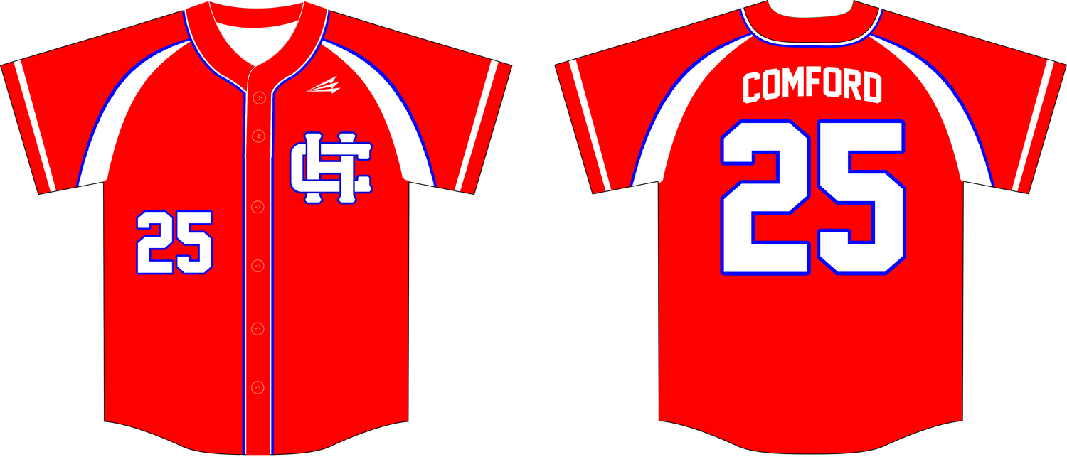 Hilliard Colts U15 Red Custom HexaFlex Baseball Jersey #1
