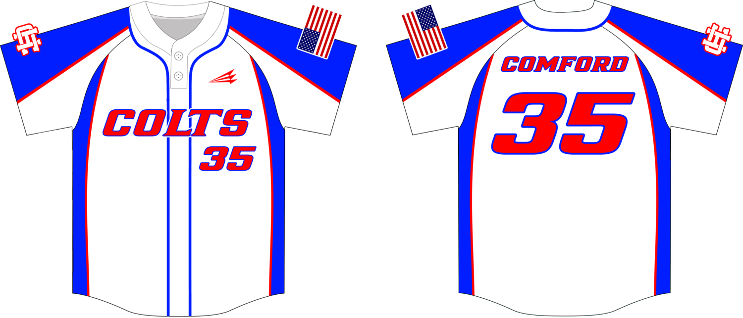 Hilliard Colts U15 Red Custom HexaFlex Baseball Jersey #3