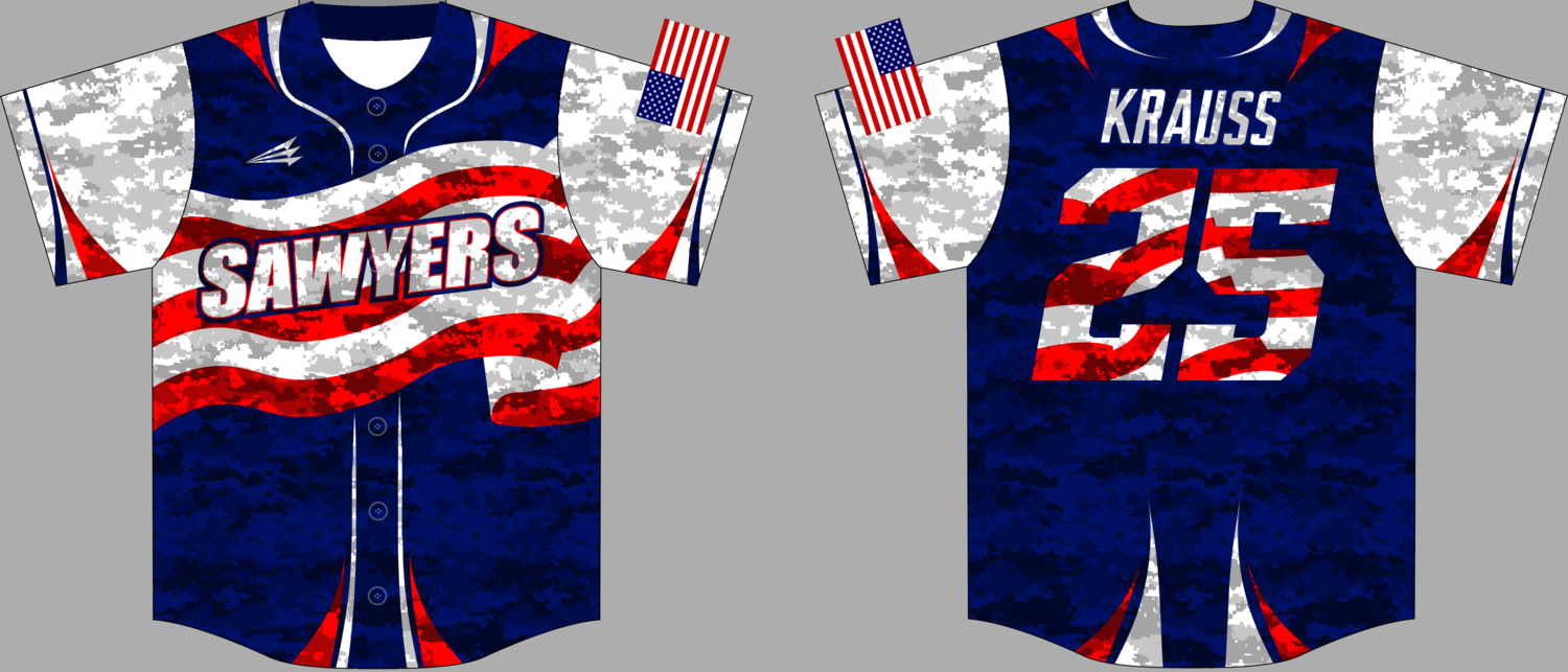 Saugerties Sawyers Custom Hexaflex Baseball Jersey Design #1C