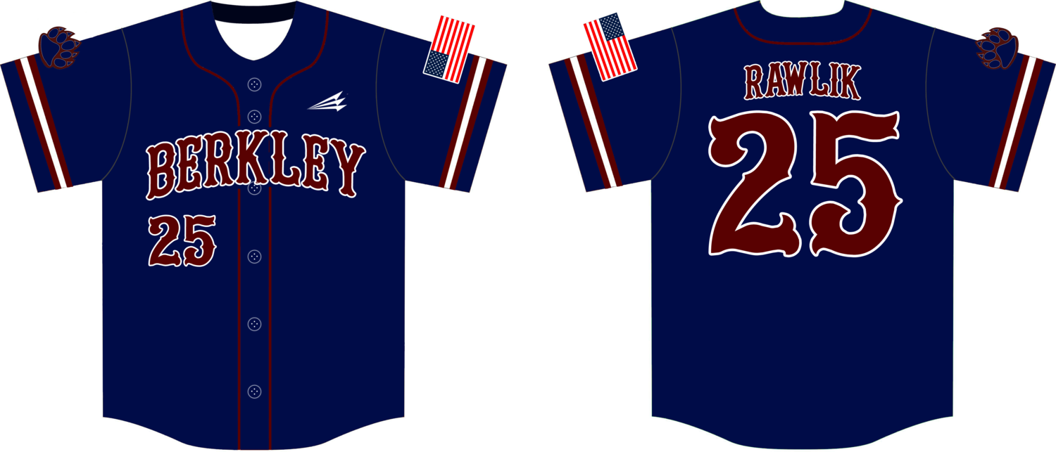 Berkley High School Custom Hexaflex Baseball Jersey #1
