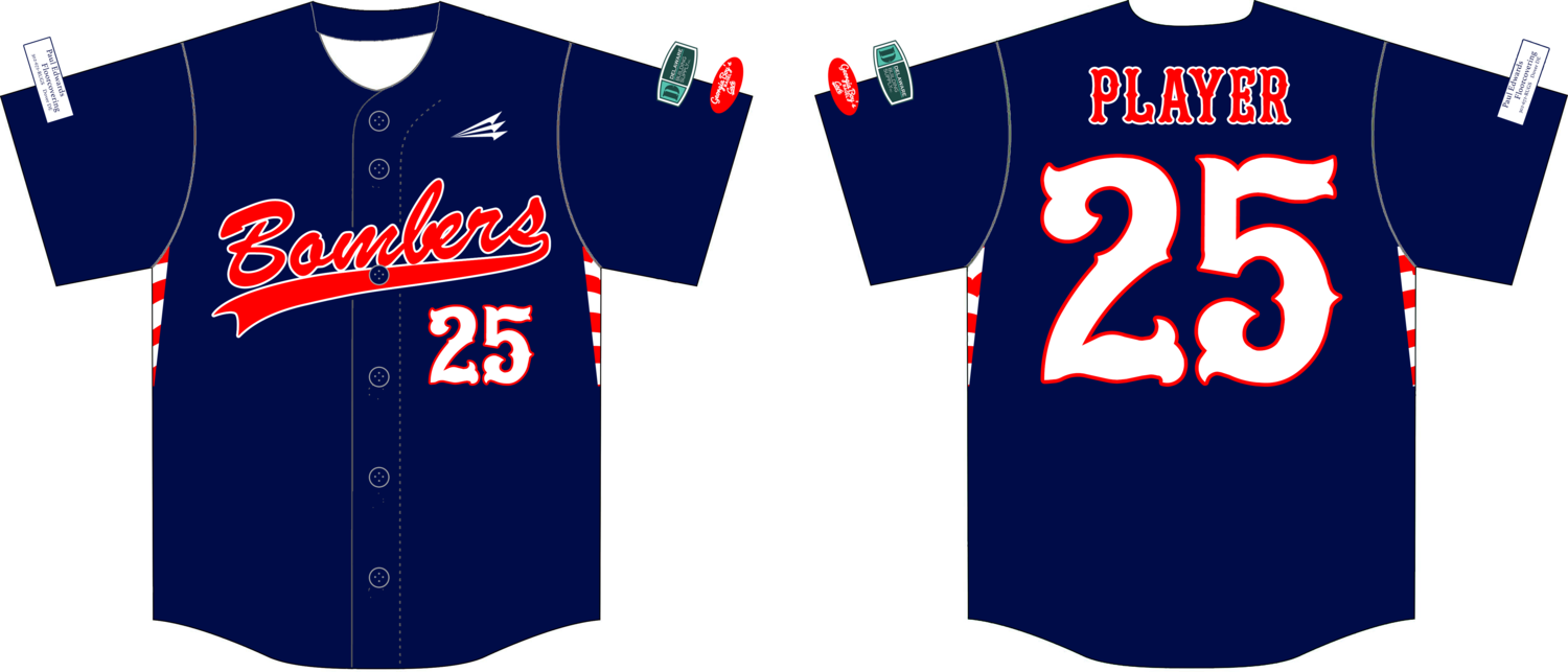 Delaware Bombers Custom Hexaflex Baseball Jersey #2D