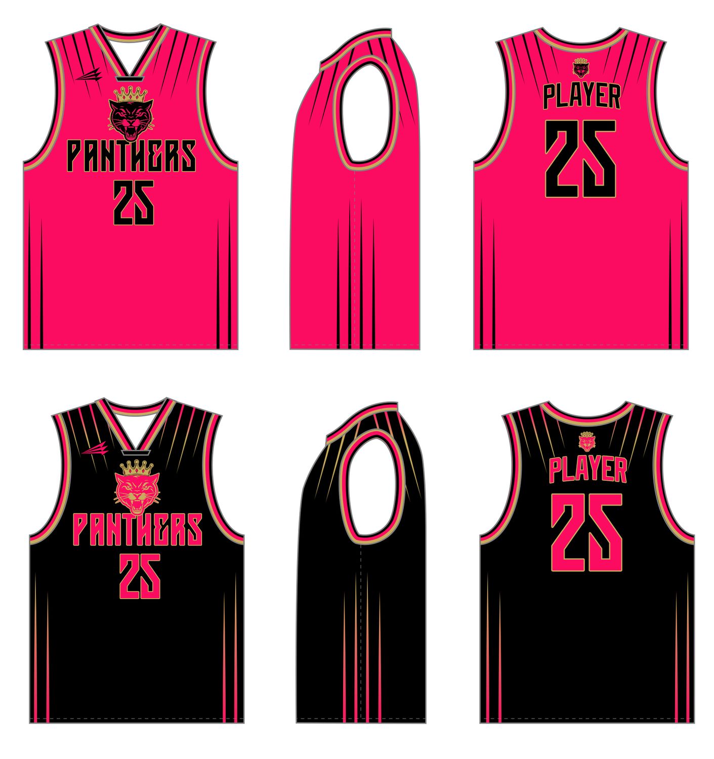 Pink Panthers Humboldt Custom Reversible NanoDri Basketball Jersey #J2B/J2D