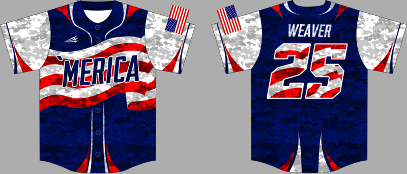 Merica (Weaver) Custom Nanodri Baseball Jersey #1D