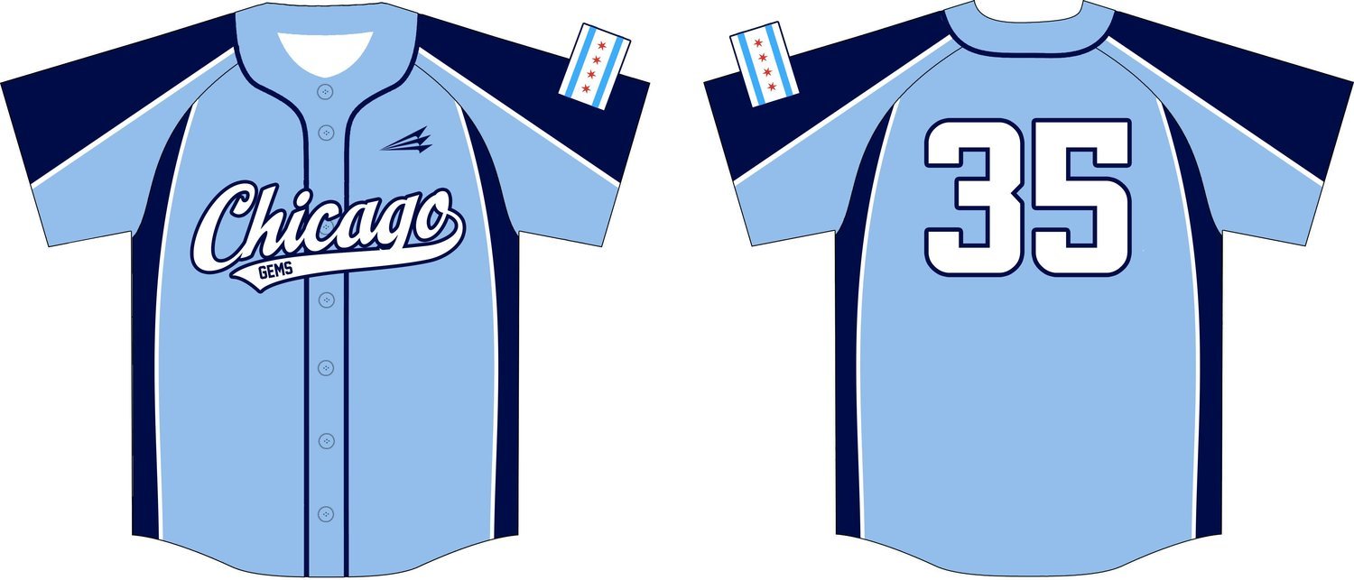 Chicago Gems Custom HexaFlex Baseball Jersey #2d