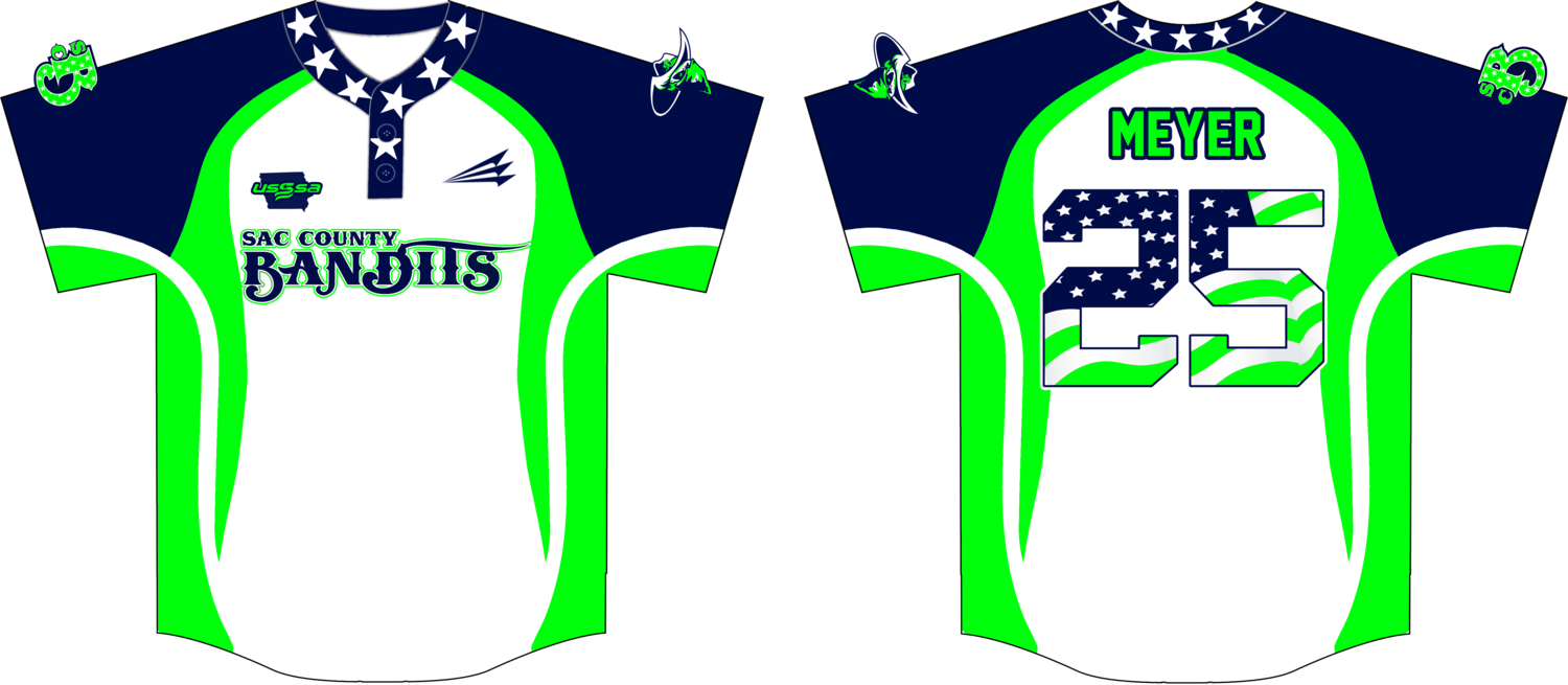 Sac County Bandits Custom Hexaflex Baseball Jersey #3C