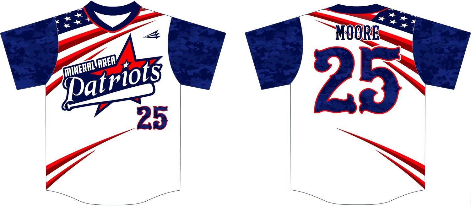 Mineral Area Patriots Custom HexaFlex Baseball Jersey #3