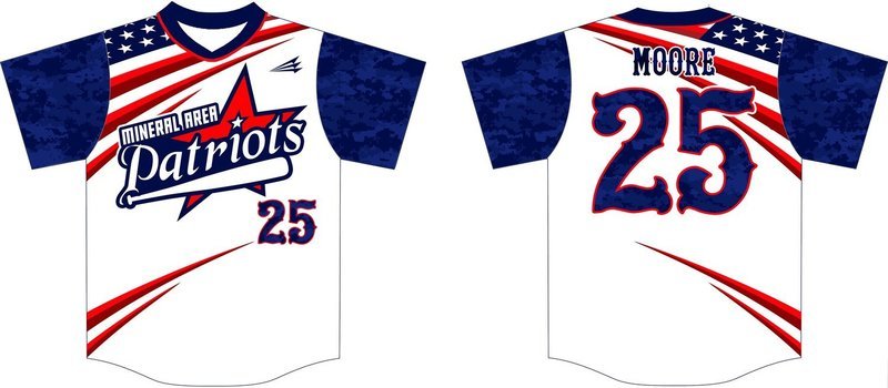 Mineral Area Patriots Custom HexaFlex Baseball Jersey #3