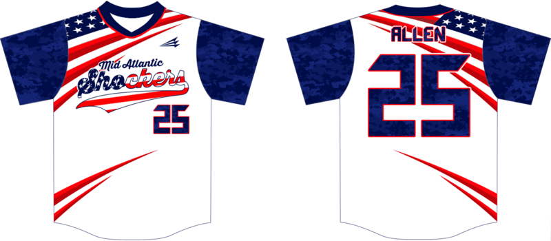 Mid-Atlantic Shockers Custom Hexaflex Baseball Jersey #1B
