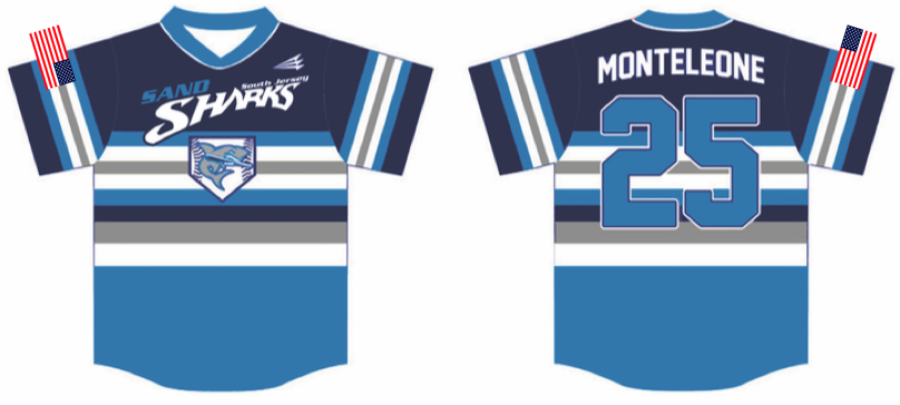South Jersey Sand Sharks Custom 2017 Hexaflex Baseball Jersey #5C