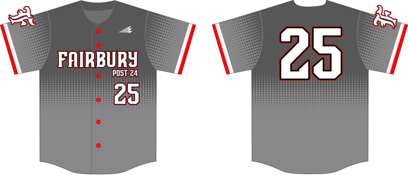 Fairbury Legion Custom Hexaflex Baseball Jersey #1C