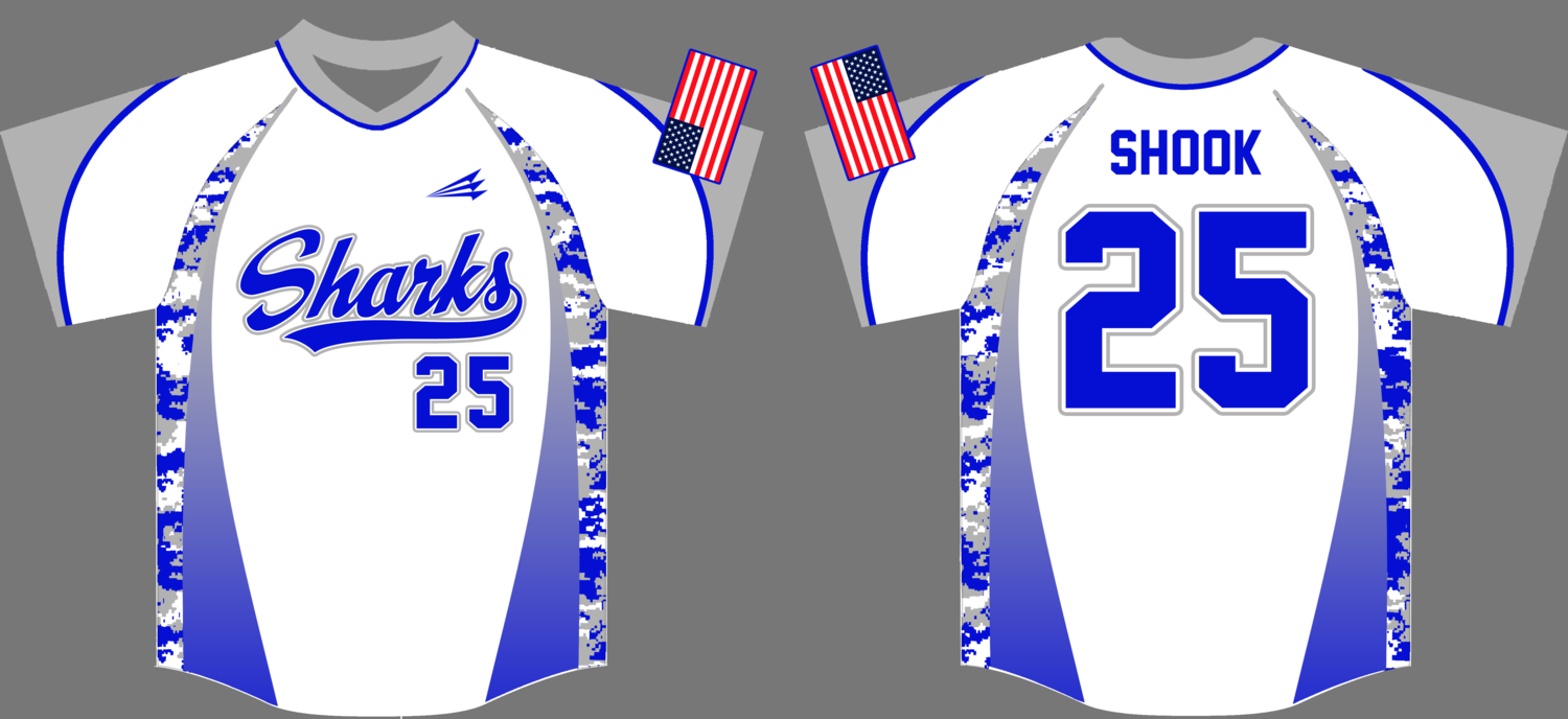 Sharks (Shook) Custom Hexaflex Baseball Jersey #3B
