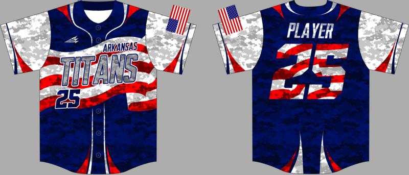 Arkansas Titans Custom HexaFlex Baseball Jersey #6