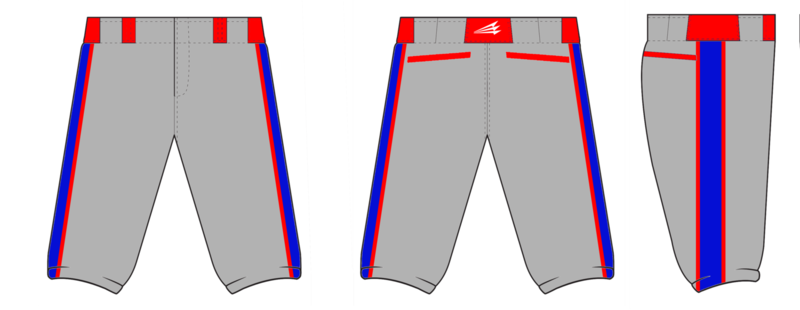 East Side Lightning Baseball Custom Stacheman Elite (Knicker) Pants Design #BP2B