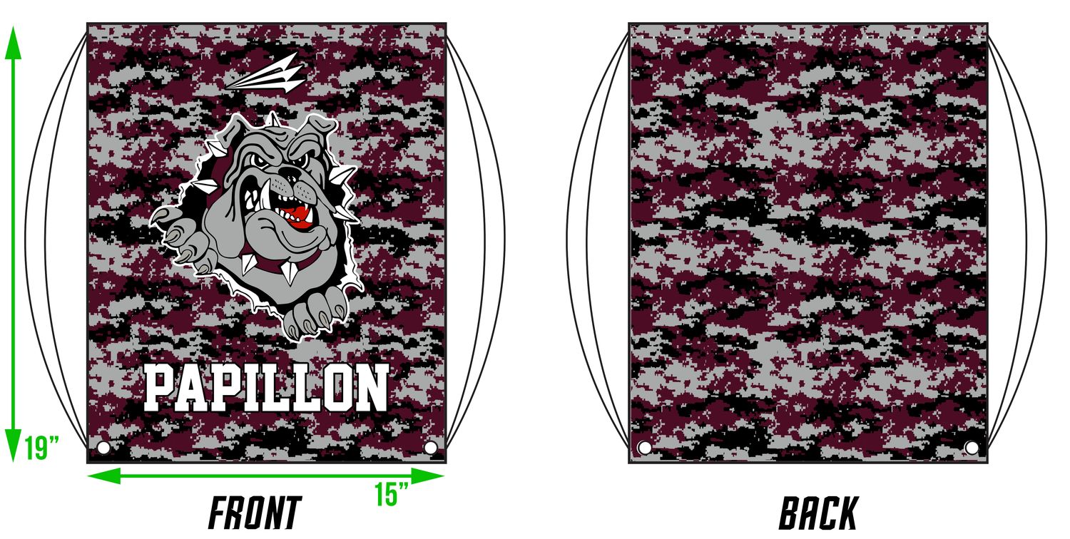 Brooklyn Park Bulldogs Custom Drawstring Bag #DB3