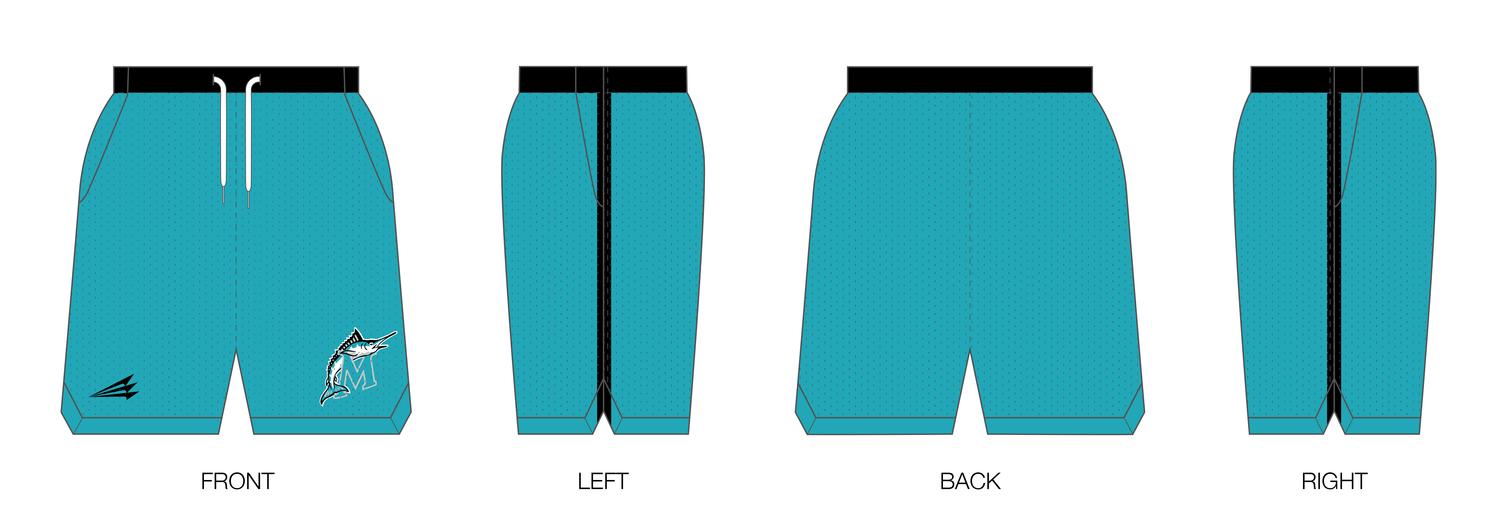 Suncoast Marlins Custom Retro Mesh Shorts #MS1
