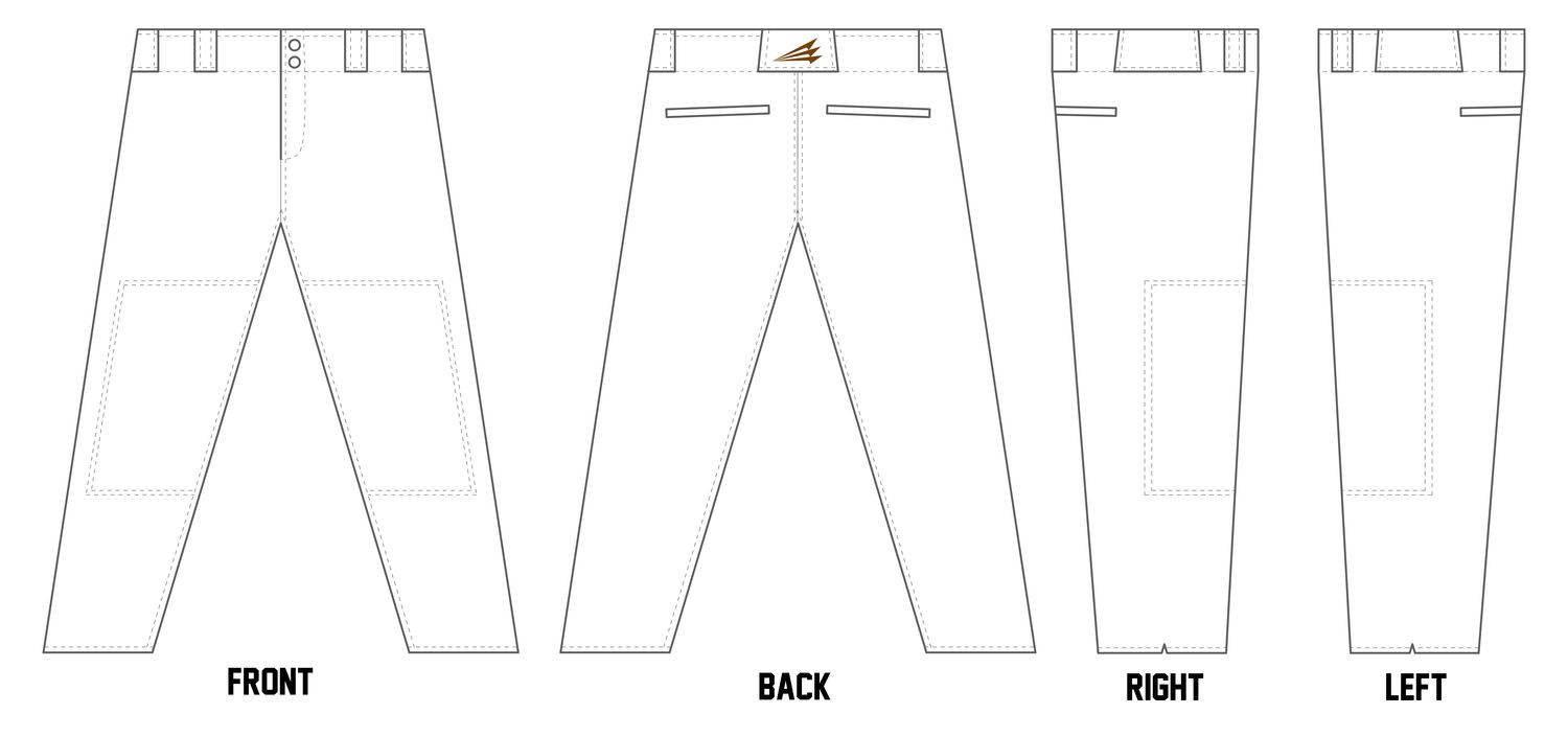 Twelve Eleven Bolts Custom Athletic Cut Baseball Pants #BP4