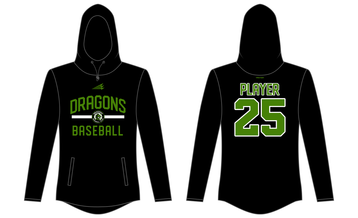 Dragons Baseball Club Custom QuadFlex Hoodie #QF1