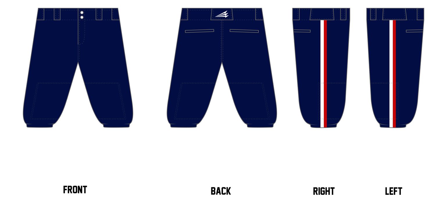 Navy/Red/White Custom Knicker Baseball Pant