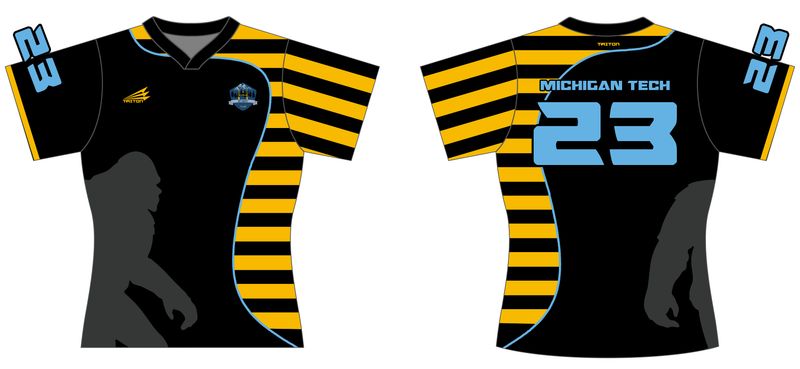 Michigan Tech Women&#39;s Rugby Custom V-Neck QuadFlex Jersey #J1c