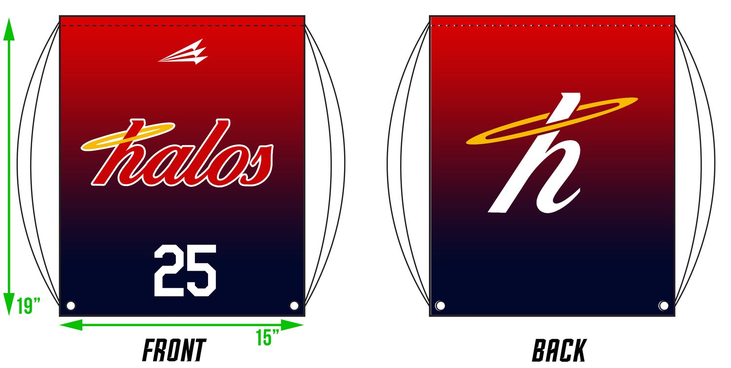 Halos Baseball Club Custom Drawstring Bag #DB1