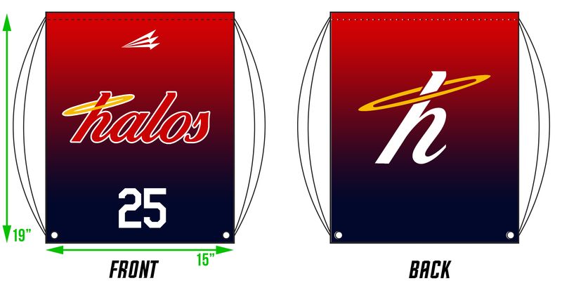 Halos Baseball Club Custom Drawstring Bag #DB1