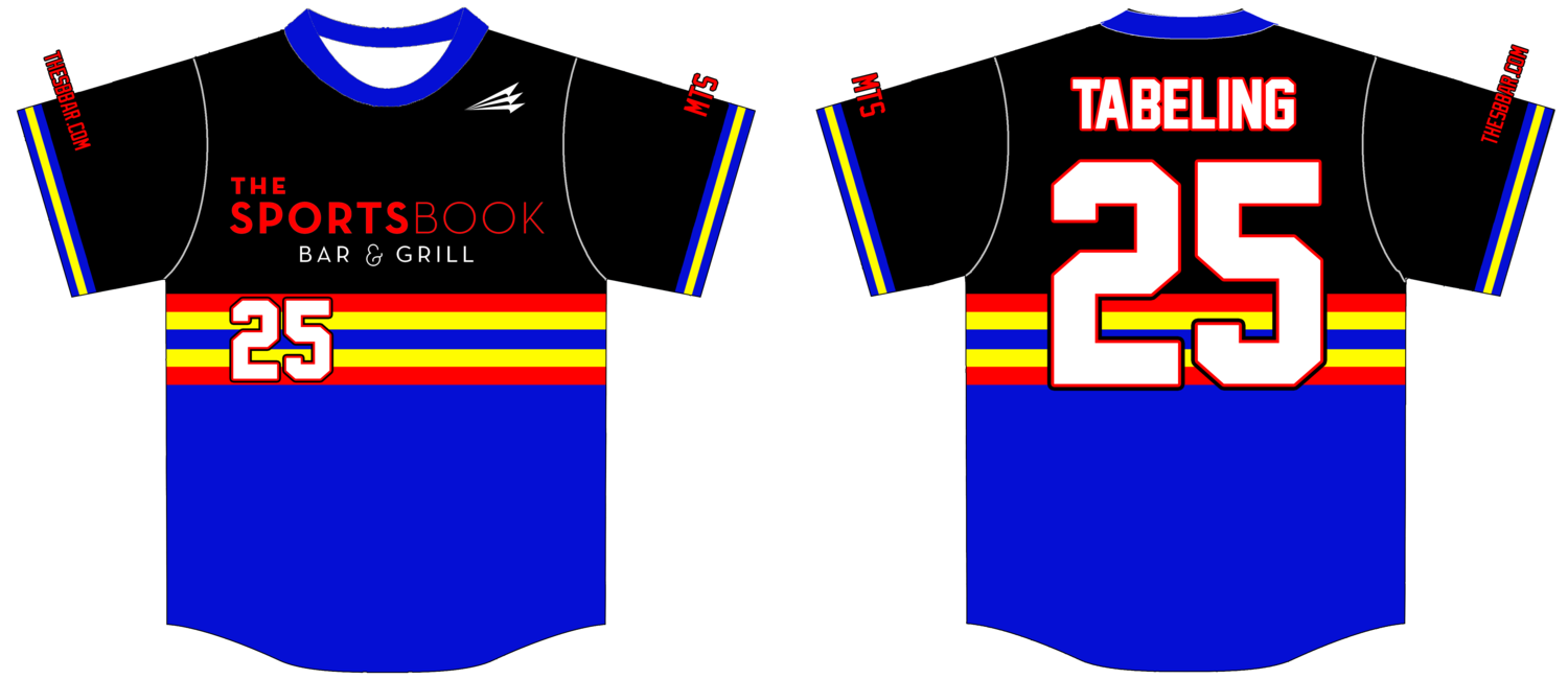THE SPORTSBOOK BAR &amp; GRILL Custom HexaFlex Baseball Jersey #3b