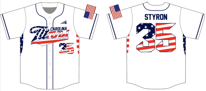 Carolina Titans Custom HexaFlex Baseball Jersey #1B