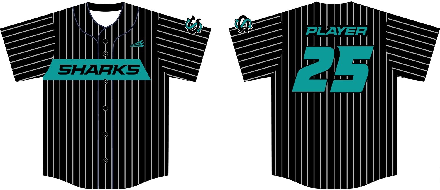 Columbus Sharks Custom Hexaflex Baseball Jersey #10A