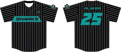 Columbus Sharks Custom Hexaflex Baseball Jersey #10A