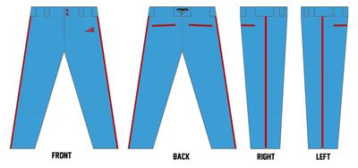 Stingrays (Burney) Custom Athletic Cut Baseball Pants #BP2