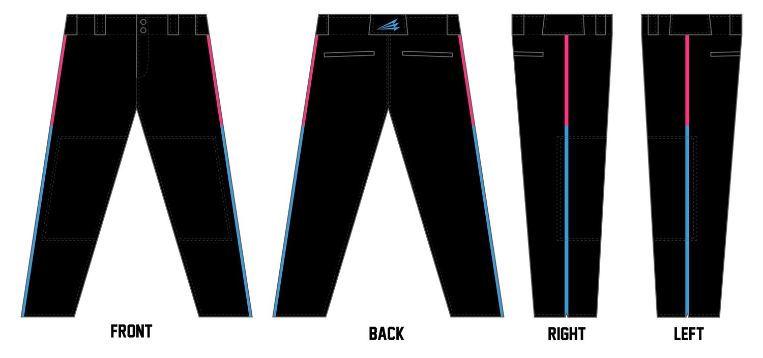 Stingrays (Burney) Custom Athletic Cut Baseball Pants #BP6