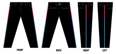 Stingrays (Burney) Custom Athletic Cut Baseball Pants #BP6