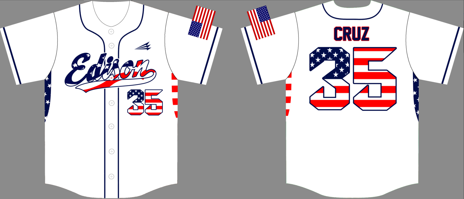 Edison Custom HexaFlex Baseball Jersey #1B