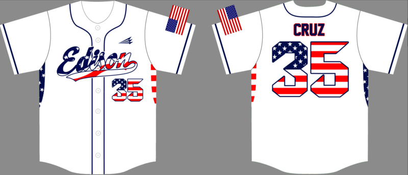 Edison Custom HexaFlex Baseball Jersey #1B