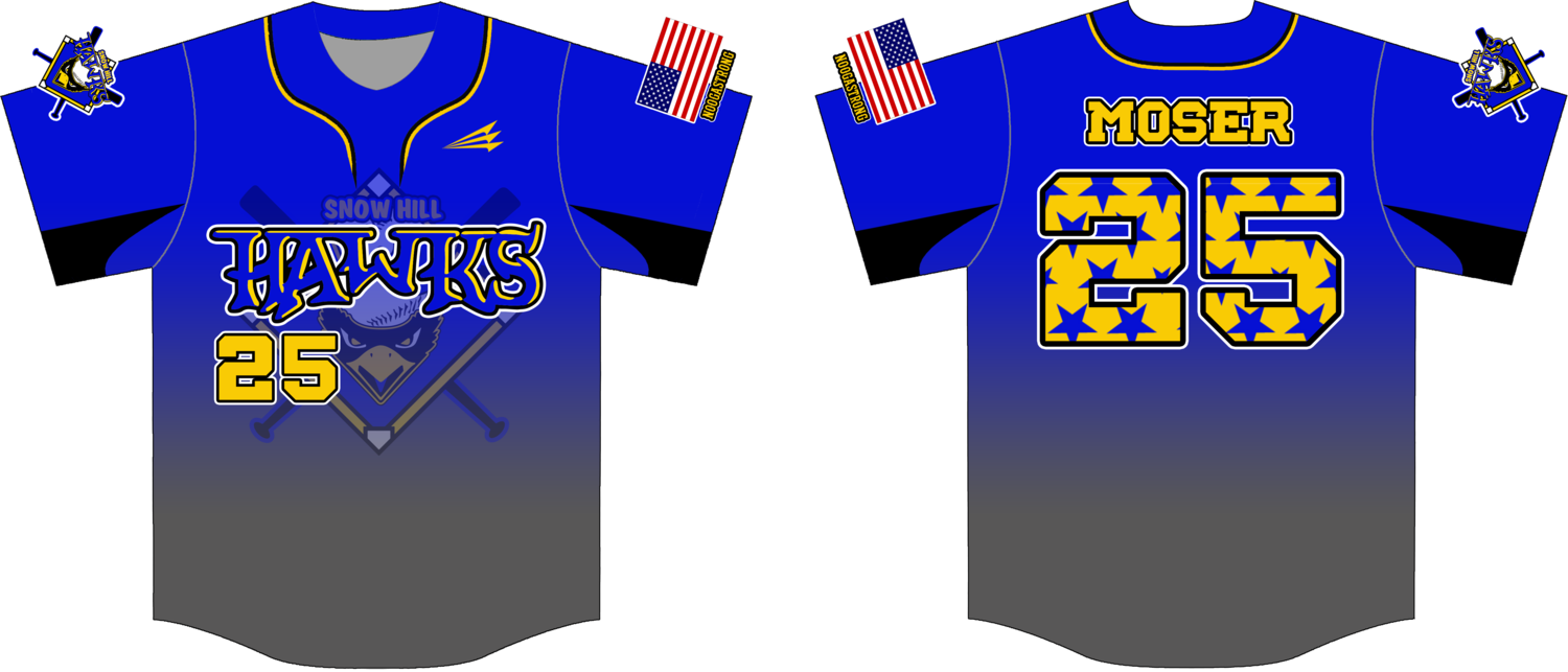 Snow Hill Hawks Custom HexaFlex Baseball Jersey #7