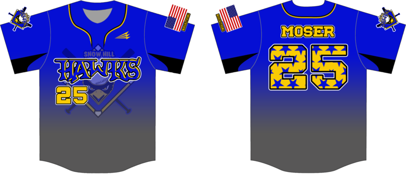 Snow Hill Hawks Custom HexaFlex Baseball Jersey #7