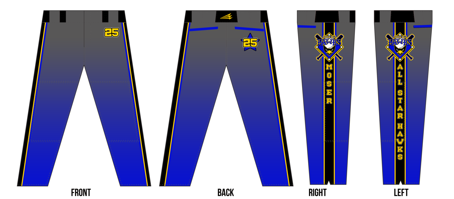 Snow Hill Hawks Baseball Custom Stacheman Elite Long Baseball Pants #BP7