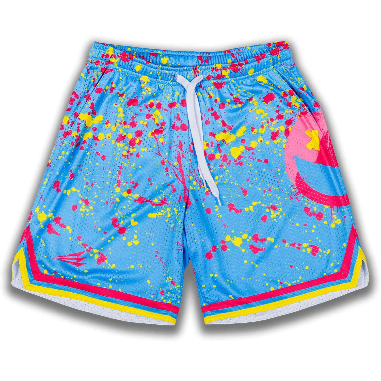 Smiley K Paint Splatter Seamhead Lifestyle Baseball Mesh Shorts