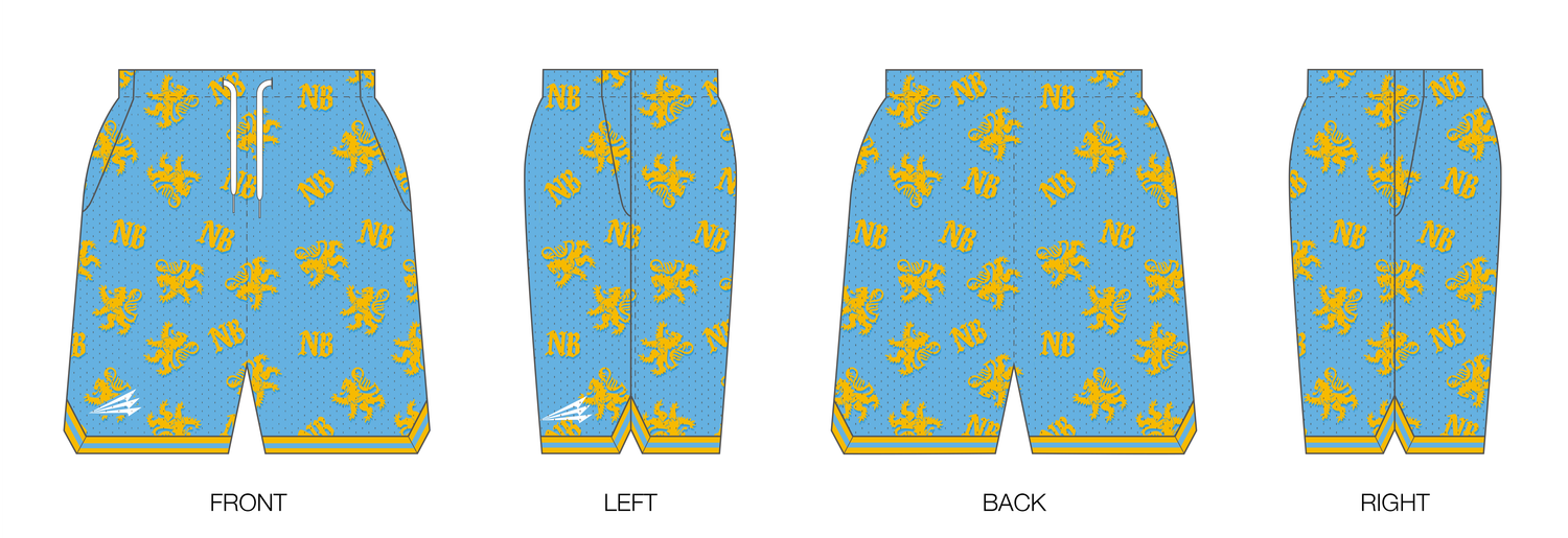 New Braunfels Lions Baseball Club Custom Retro Mesh Shorts #MS1