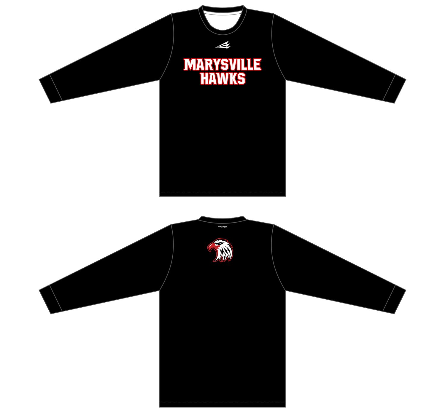 Marysville Hawks Custom Longsleeve HyperTee #LHT1