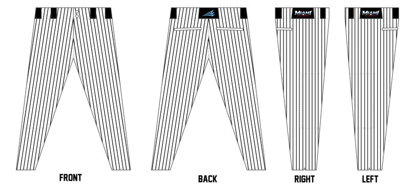 Miami Sluggerz Custom Athletic Baseball Pant #BP2