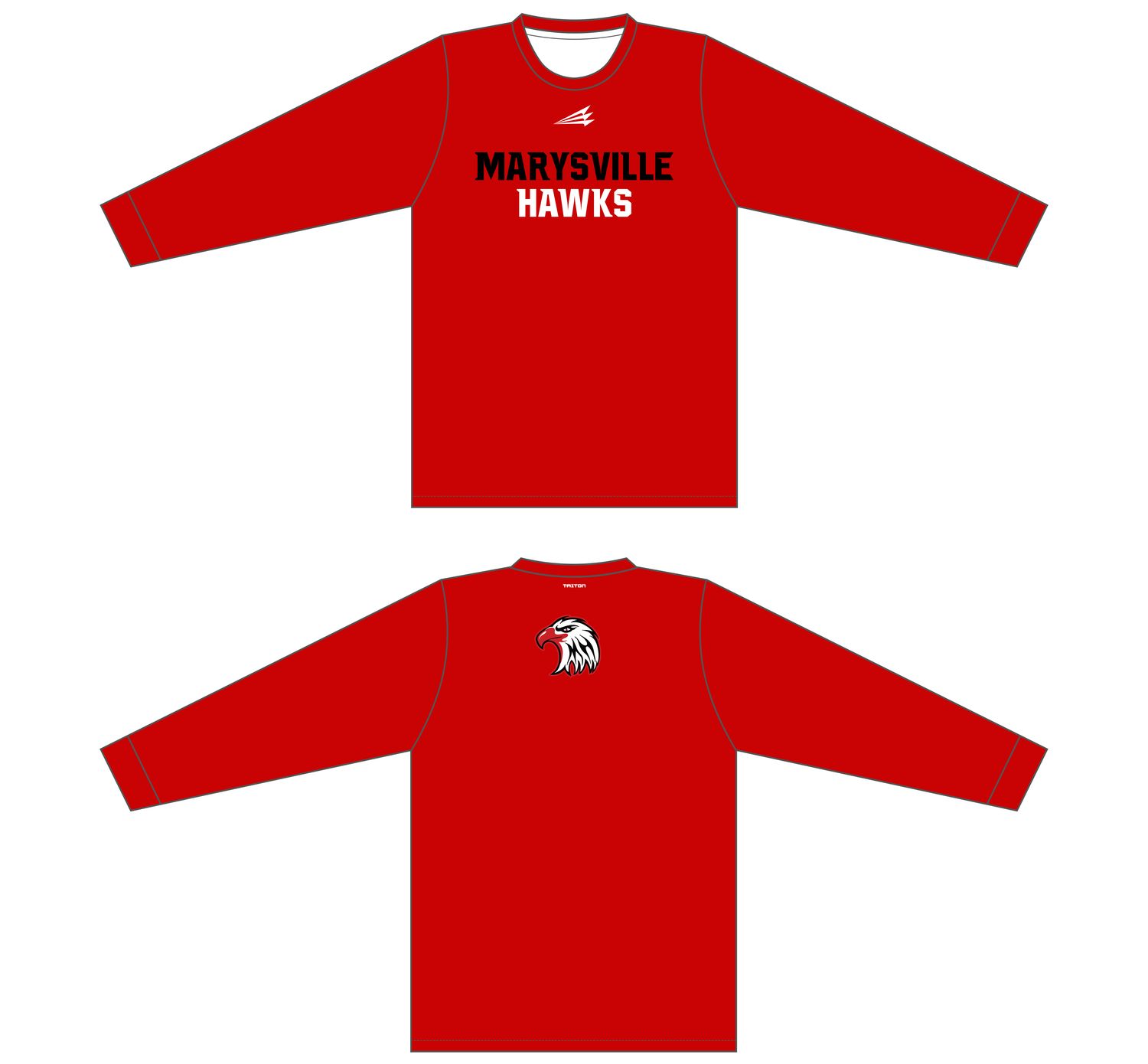 Marysville Hawks Custom Longsleeve HyperTee #LHT2