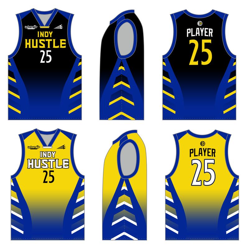 Indy Hustle Custom HexaFlex Reversible Basketball Jersey #J2G, J2H