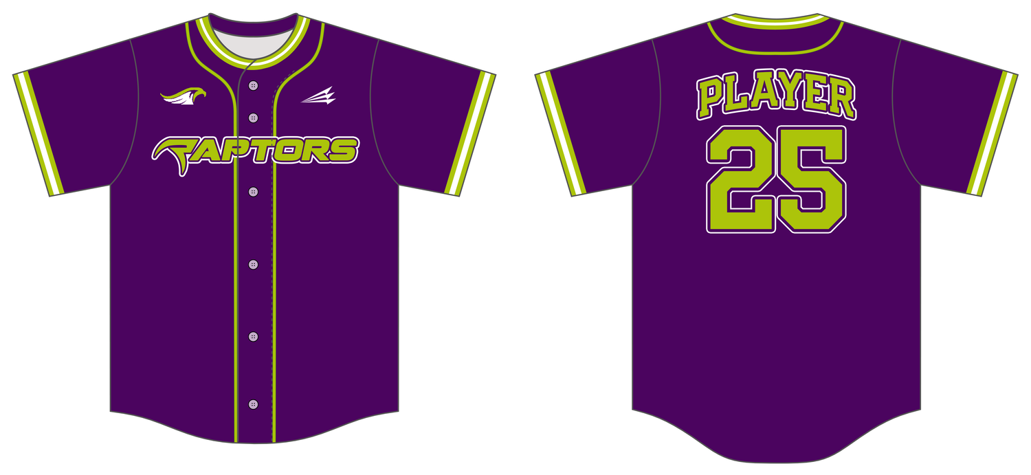 Manteno Raptors 9U Custom HEXAFLEX Baseball Jersey #J3L