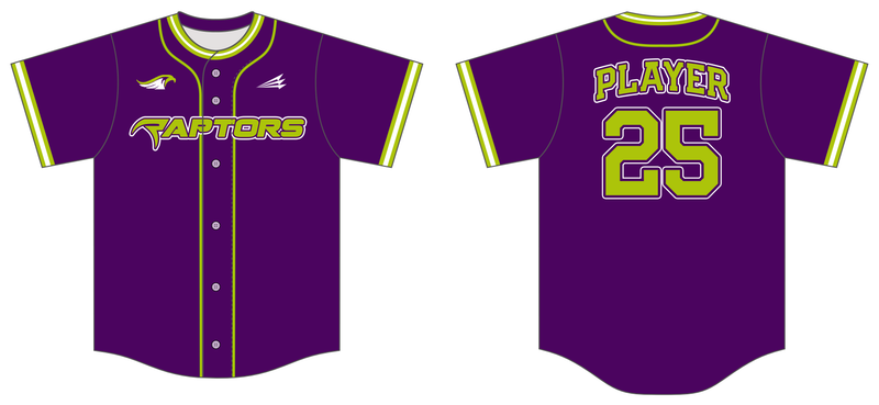 Manteno Raptors 9U Custom HEXAFLEX Baseball Jersey #J3L