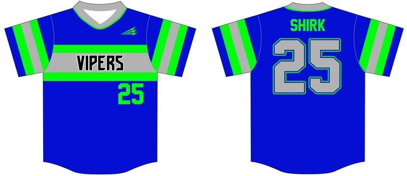 Vipers (Shirk) Custom NanoDri Baseball Jersey #1b